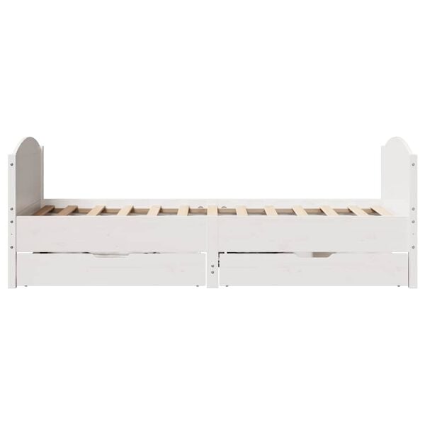 vidaXL Σκελετός Κρεβ. Χωρίς Στρώμα Λευκό 90x190 εκ Μασίφ Πεύκο