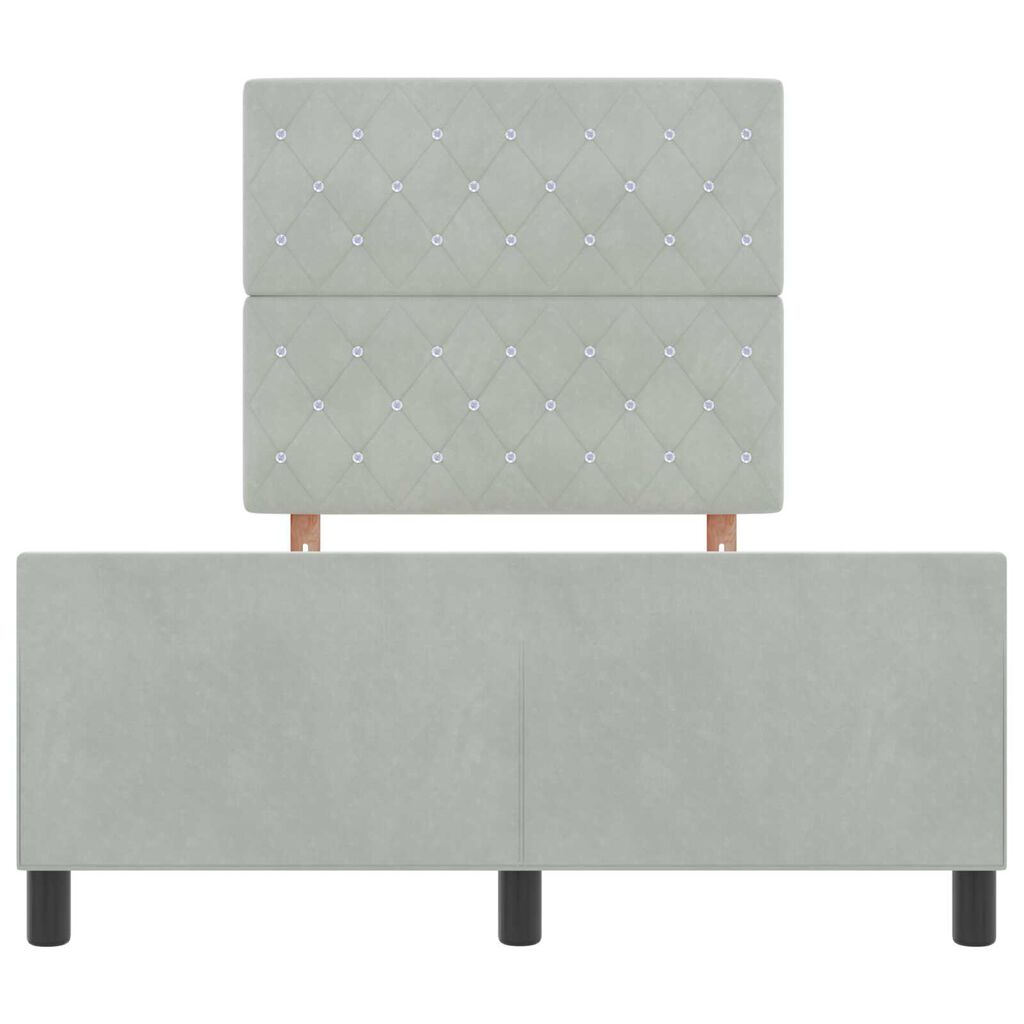 vidaXL Σκελετός Κρεβατιού Ανοιχτό γκρι 120 x 190 cm Βελούδο