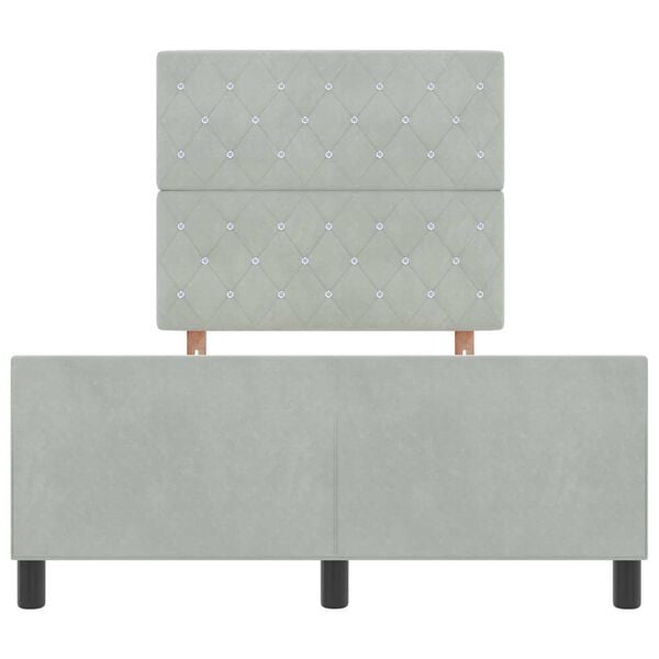 vidaXL Σκελετός Κρεβατιού Ανοιχτό γκρι 120 x 190 cm Βελούδο