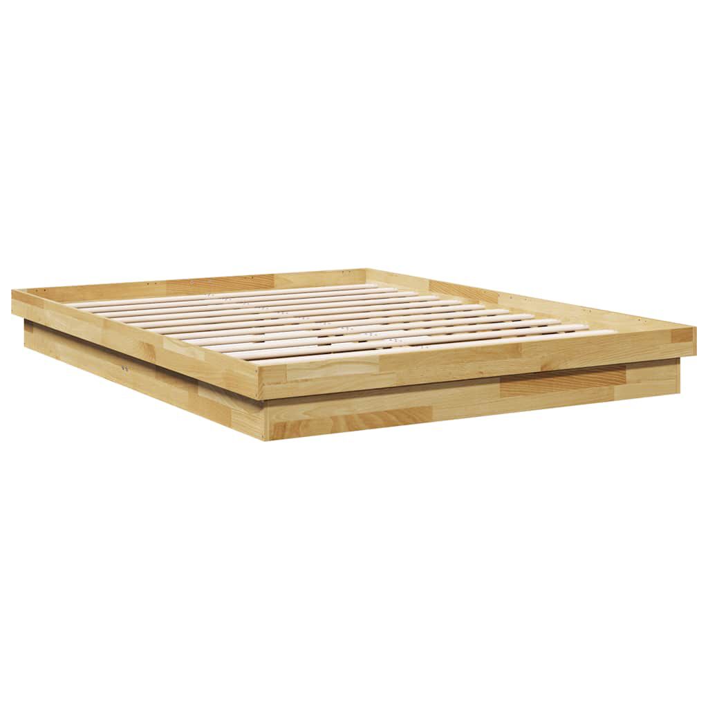vidaXL Πλαίσιο κρεβατιού χωρίς στρώμα 150x200 cm μασίφ ξύλο δρυς