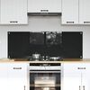 vidaXL Πίσω Πάνελ Κουζίνας Μαύρο 70 x 50 cm σκληρυμένο γυαλί