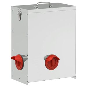 vidaXL Ταΐστρα κοτόπουλων Ασημί 32,5 x 20,5 x 43 εκ