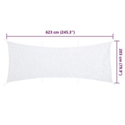 vidaXL Δίχτυ Σκίασης Παραλλαγής Λευκό 623x203 εκ. με Σάκο Αποθήκευσης