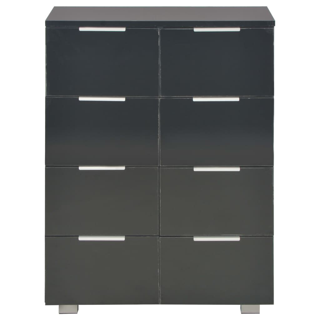 vidaXL Μπουφές Ψηλός Γυαλιστερός Μαύρος 60x35x80εκ. Επεξεργασμένο Ξύλο