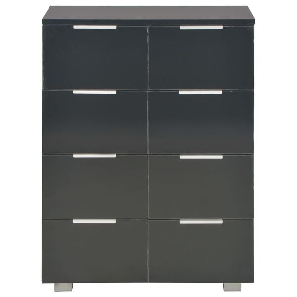 vidaXL Μπουφές Ψηλός Γυαλιστερός Μαύρος 60x35x80εκ. Επεξεργασμένο Ξύλο
