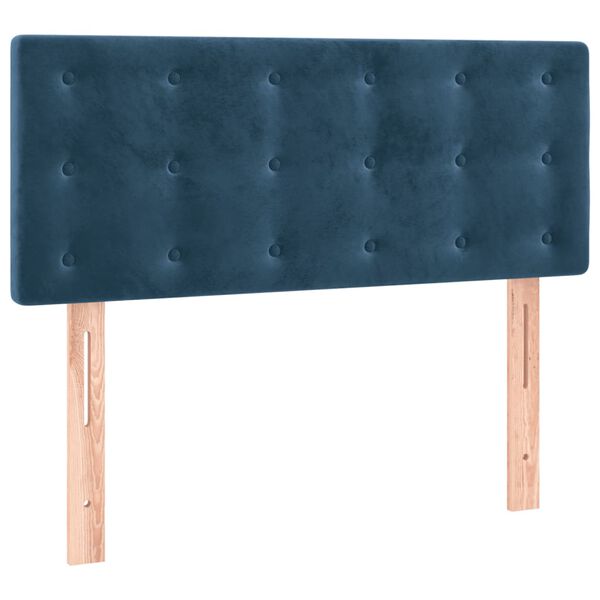 vidaXL Κρεβάτι Boxspring με Στρώμα Σκούρο Μπλε 80 x 200 εκ. Βελούδινο
