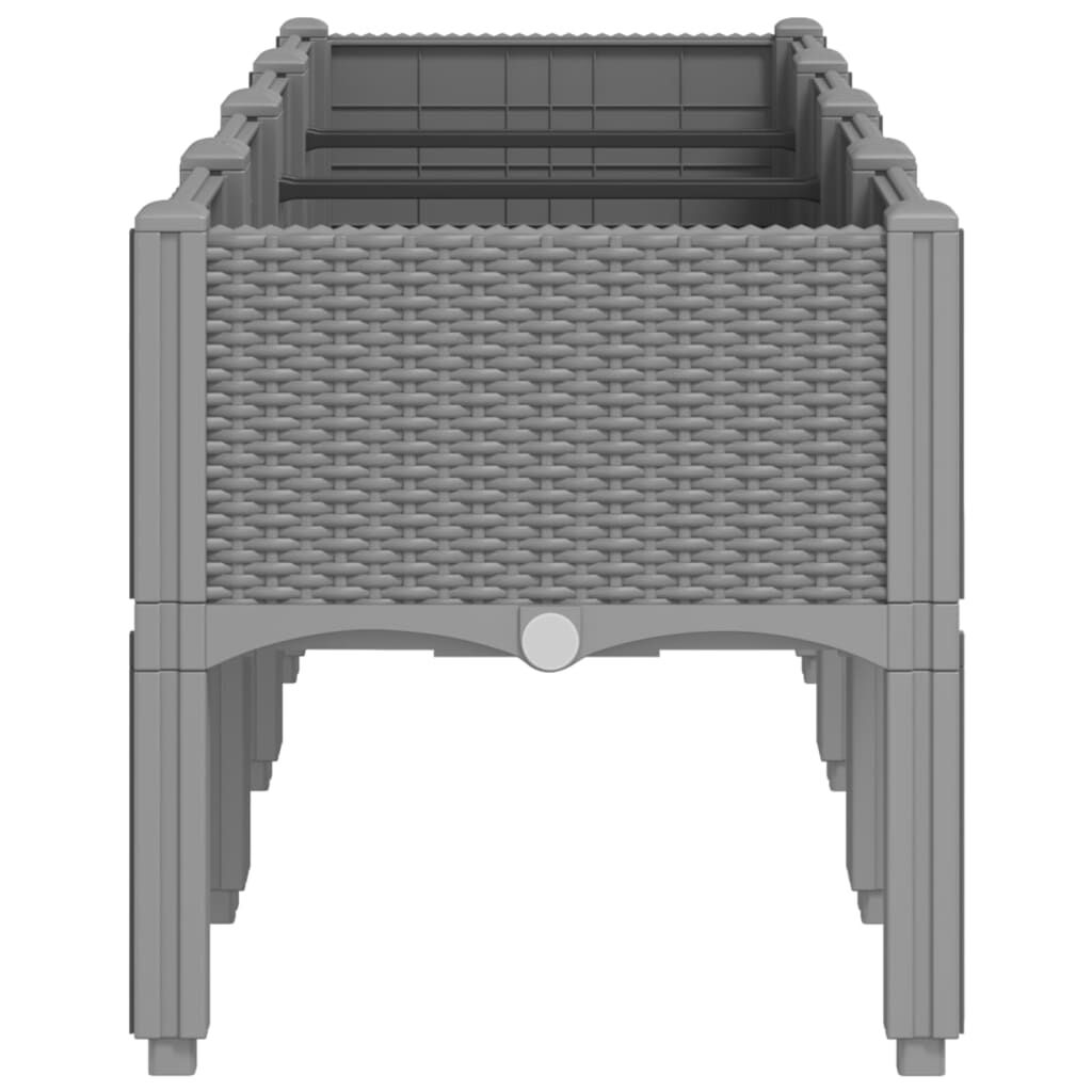 vidaXL Ζαρντινιέρα Κήπου με Πόδια Αν. Γκρι 160x40x42 εκ Πολυπροπυλένιο
