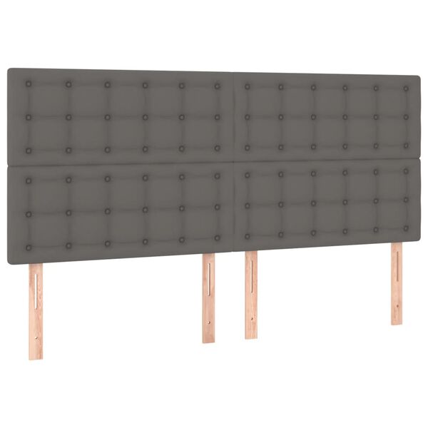 vidaXL Πλαίσιο Κρεβατιού με Κεφαλάρι Γκρι 160x200 εκ. Συνθετικό Δέρμα