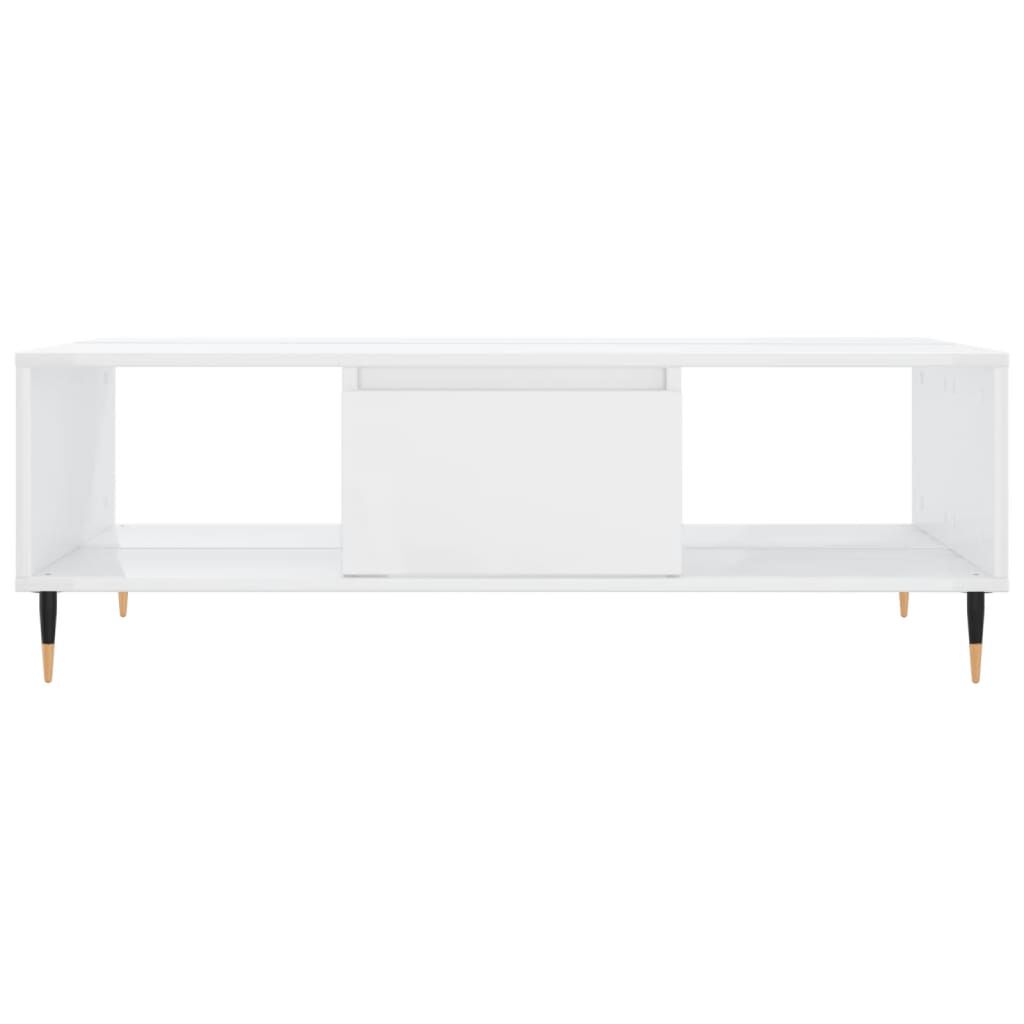 vidaXL Τραπεζάκι Σαλονιού Γυαλ. Λευκό 104x60x35 εκ. από Επεξεργ. Ξύλο