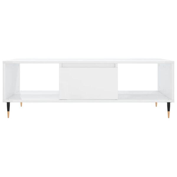 vidaXL Τραπεζάκι Σαλονιού Γυαλ. Λευκό 104x60x35 εκ. από Επεξεργ. Ξύλο
