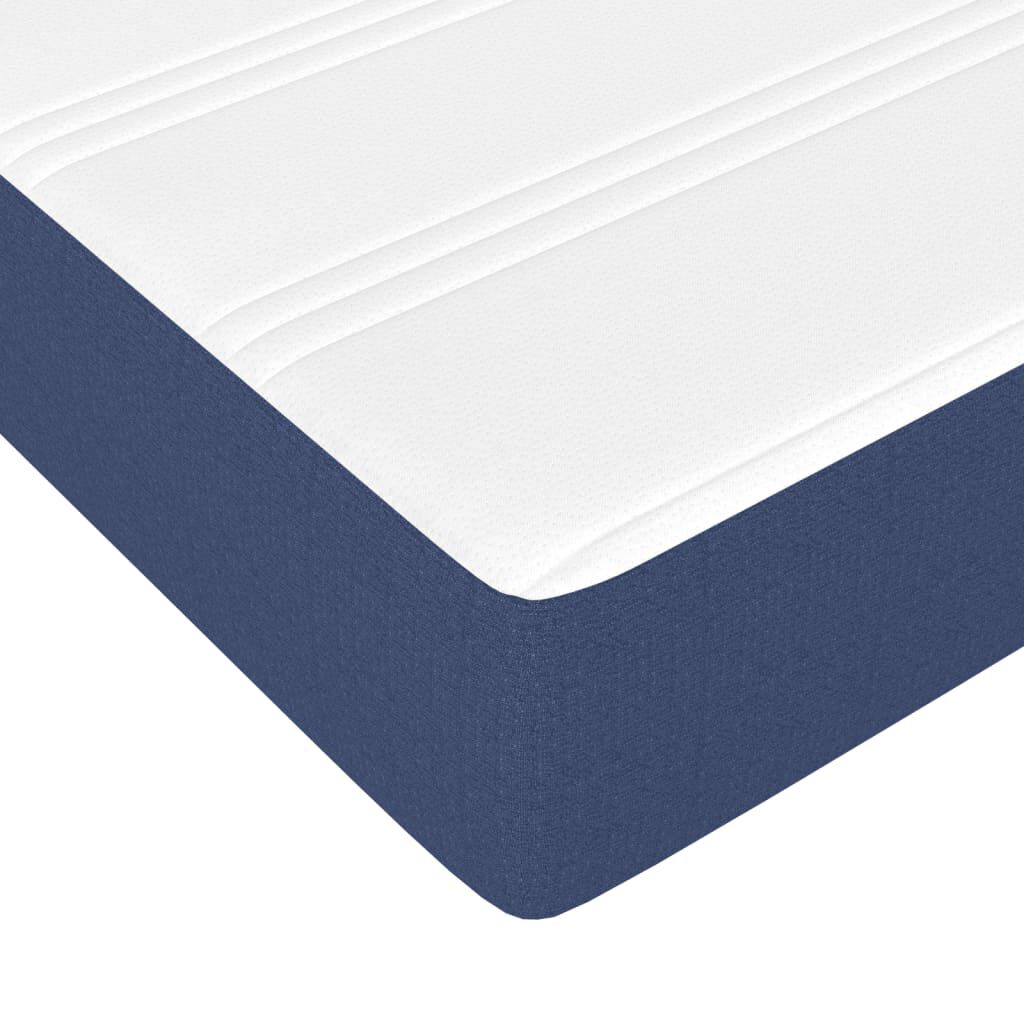 vidaXL Κρεβάτι Boxspring με Στρώμα Μπλε 180x200 εκ. Υφασμάτινο