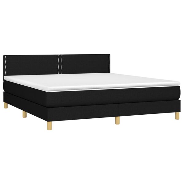 vidaXL &Kappa;&rho;&epsilon;&beta;ά&tau;&iota; Boxspring &mu;&epsilon; &Sigma;&tau;&rho;ώ&mu;&alpha; & LED &Mu;&alpha;ύ&rho;&omicron; 180x200 &epsilon;&kappa;. &Upsilon;&phi;&alpha;&sigma;&mu;ά&tau;&iota;&nu;&omicron;