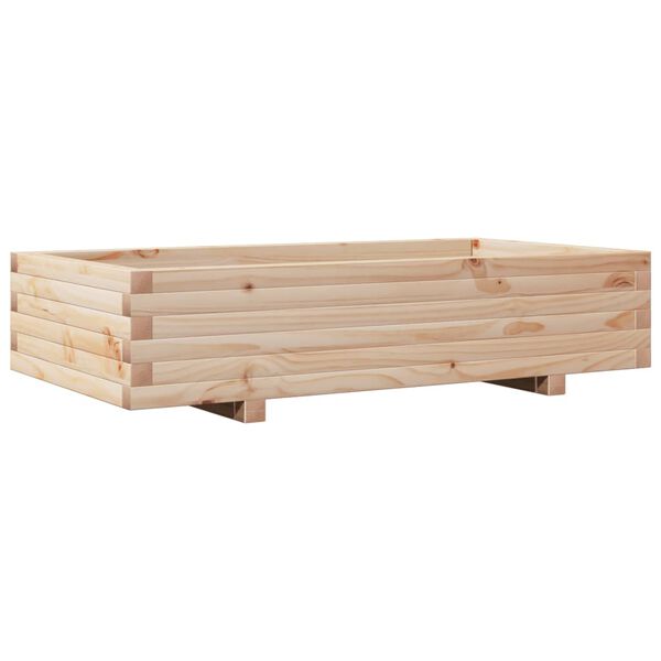 vidaXL Ζαρντινιέρα Κήπου 110x60x26,5 εκ από Μασίφ Ξύλο Πεύκου