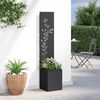 vidaXL Οθόνη Ιδιωτικότητας Κήπου Floral Μαύρο 32 x 140 εκ.