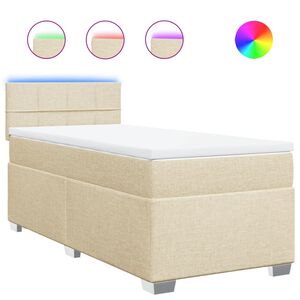 vidaXL &Kappa;&rho;&epsilon;&beta;ά&tau;&iota; Boxspring &mu;&epsilon; &Sigma;&tau;&rho;ώ&mu;&alpha; &Kappa;&rho;&epsilon;&mu; 90x200 &epsilon;&kappa;.&Upsilon;&phi;&alpha;&sigma;&mu;ά&tau;&iota;&nu;&omicron;