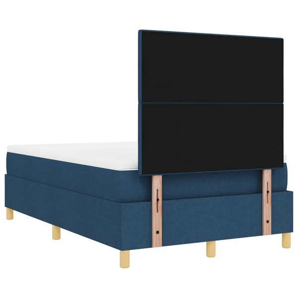 vidaXL Κρεβάτι με Στρατώνα και Στρώμα & LED Μπλε 120x200 εκ. Ύφασμα
