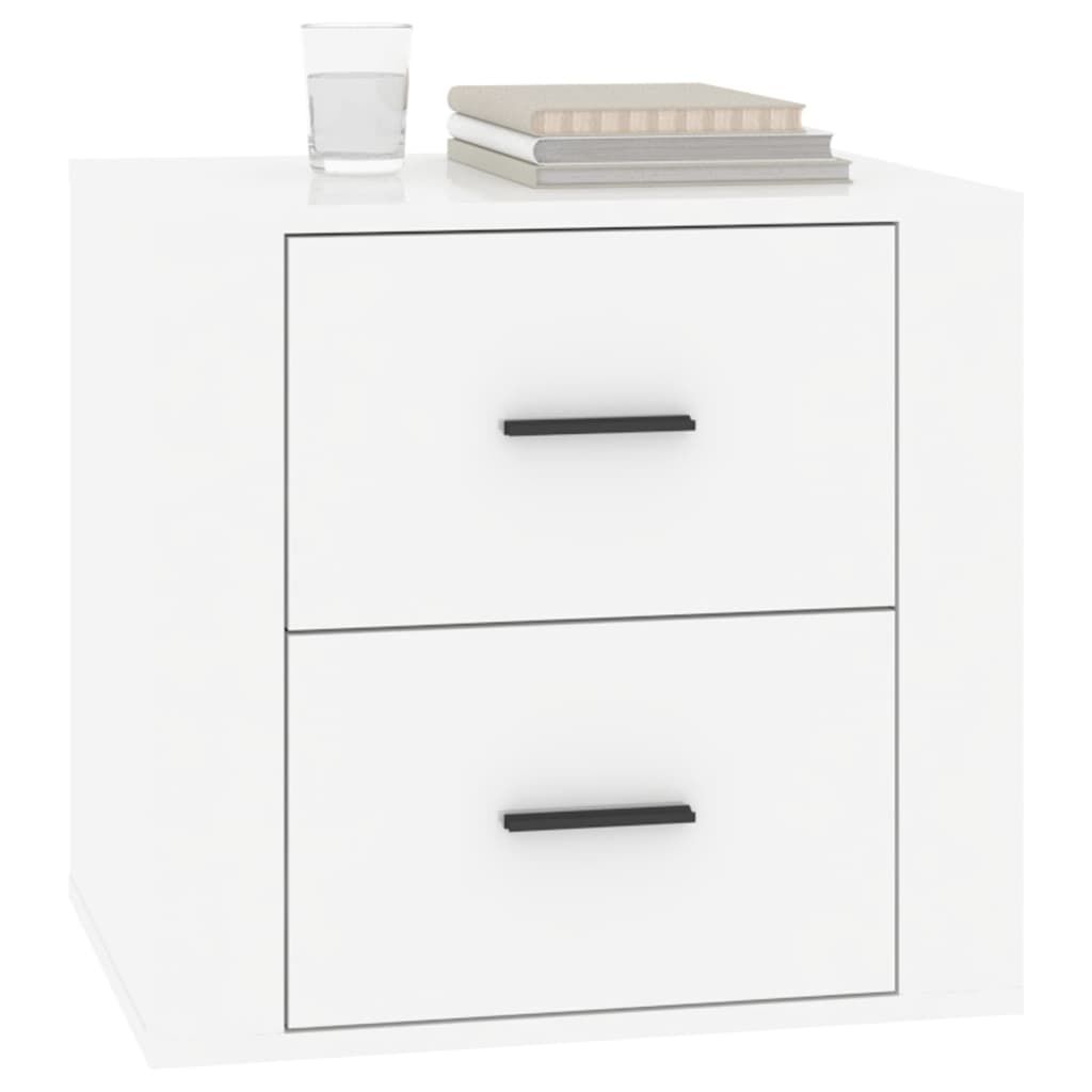 vidaXL Κομοδίνα Γυαλιστερό Λευκό 50 x 39 x 47 εκ.