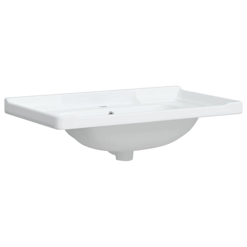 vidaXL Νιπτήρας Μπάνιου Ορθογώνιος Λευκός 81 x 48 x 23 εκ. Κεραμικός