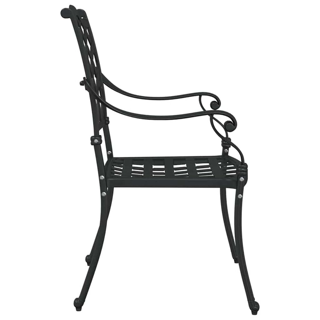 vidaXL Καρέκλα Κήπου 2 pcs Μαύρο 55 x 56.5 x 91εκ Αλουμίνιο