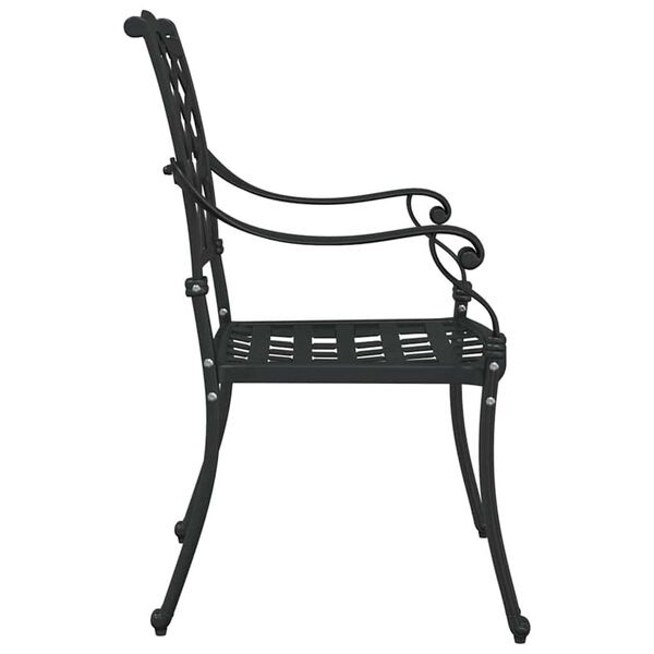 vidaXL Καρέκλα Κήπου 2 pcs Μαύρο 55 x 56.5 x 91εκ Αλουμίνιο