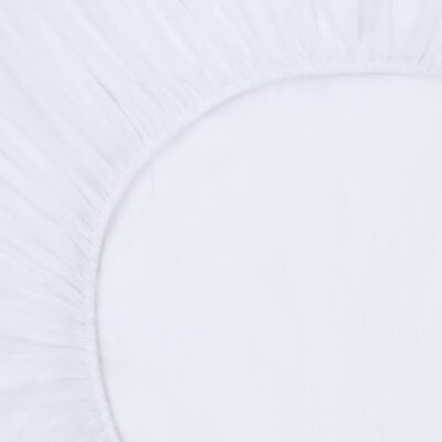 vidaXL Σεντόνια με Λάστιχο Αδιάβροχα 2 τεμ. Λευκά 60x120εκ. Βαμβακερά