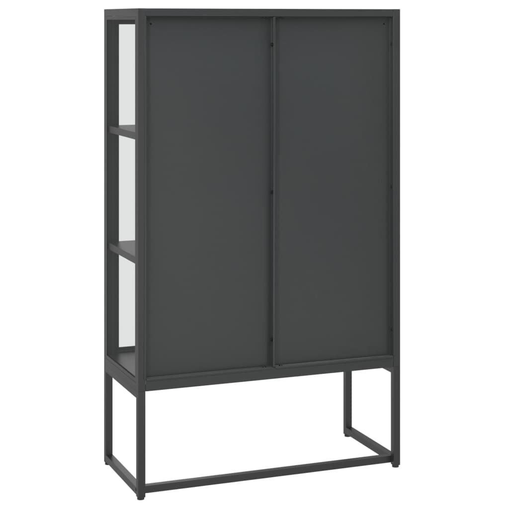 vidaXL Μπουφές Ανθρακί 80 x 35 x 135 εκ. από Ατσάλι και Ψημένο Γυαλί