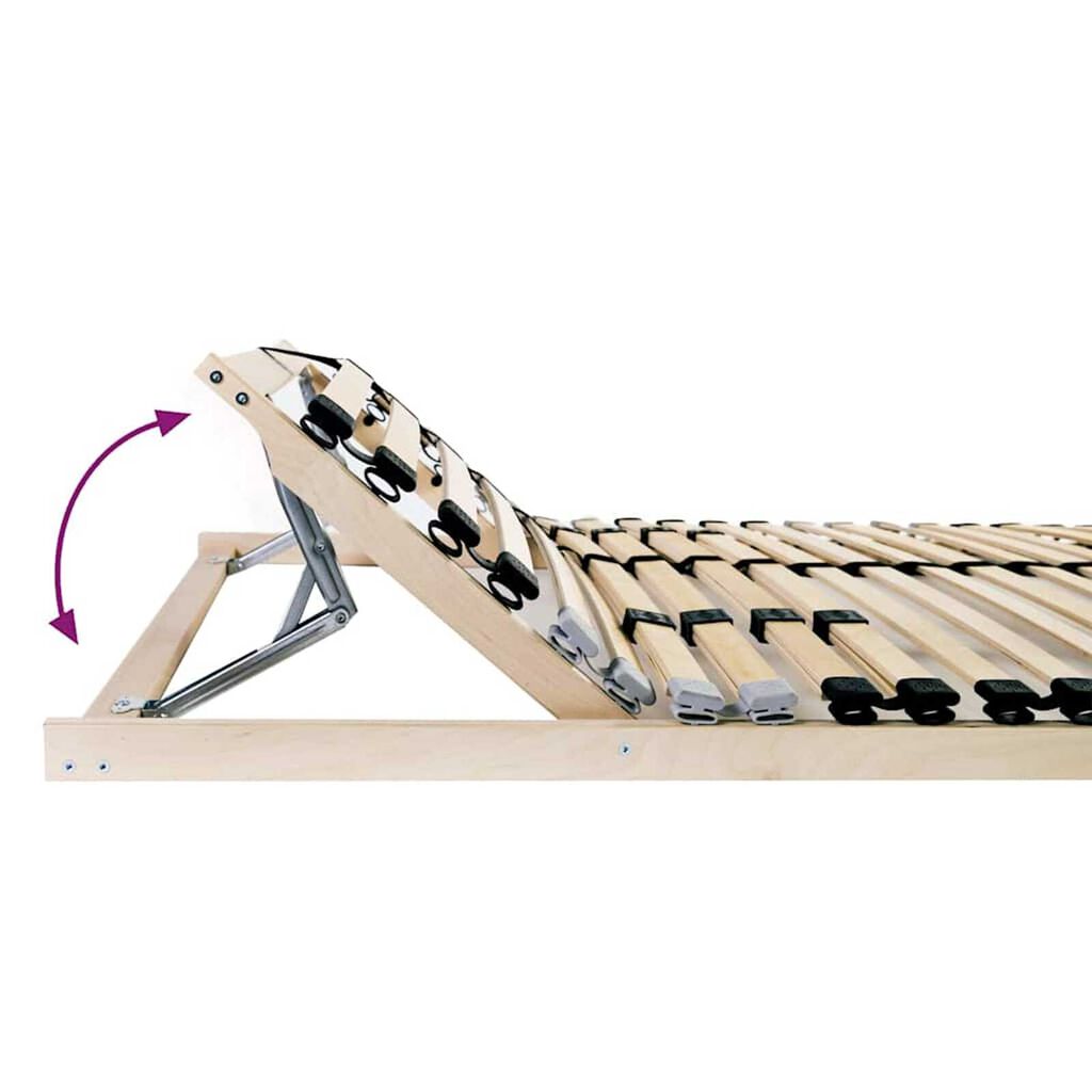 vidaXL Βάση κρεβατιού με λάμες Καφέ 140 x 190 cm Στερεό Ξύλο Μηλιάς