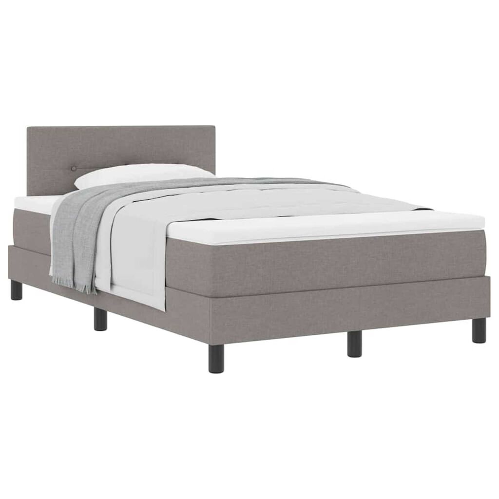 vidaXL Κρεβάτι box spring με στρώμα Taupe 120 x 200 cm ύφασμα