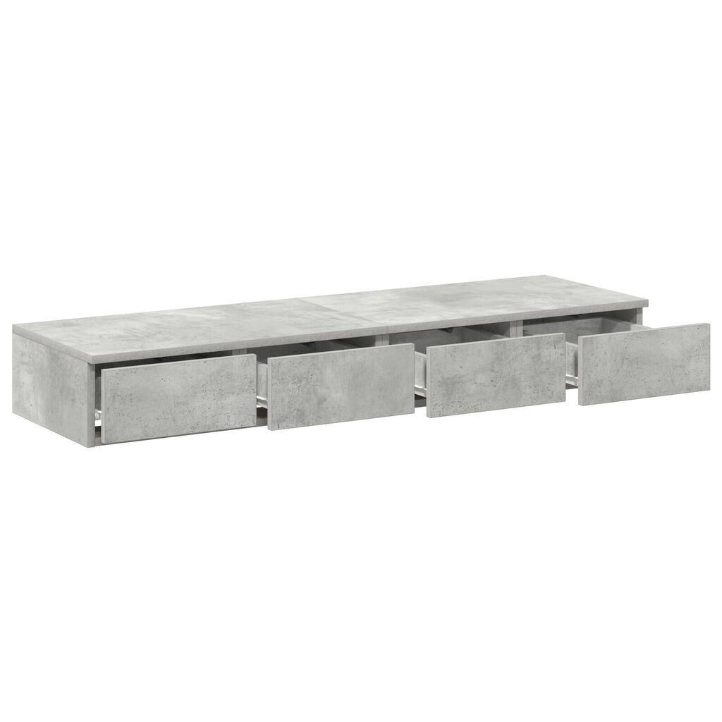 vidaXL Κομοδίνα Σκυρόδεμα Γκρι 120x36.5x16.5 εκ.
