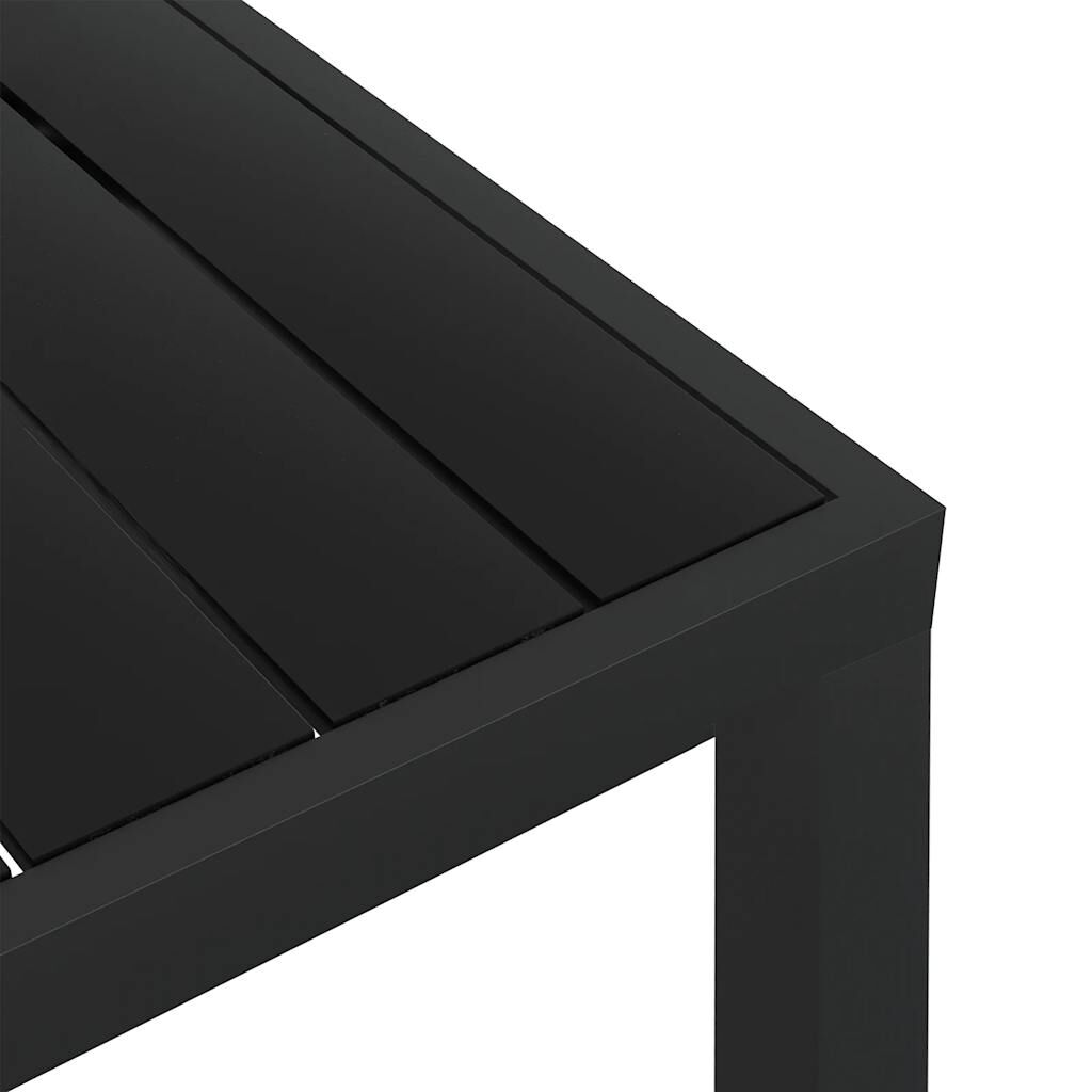vidaXL Τραπέζι Κήπου Μαύρο 80 x 80 x 74 εκ. από Αλουμίνιο / WPC