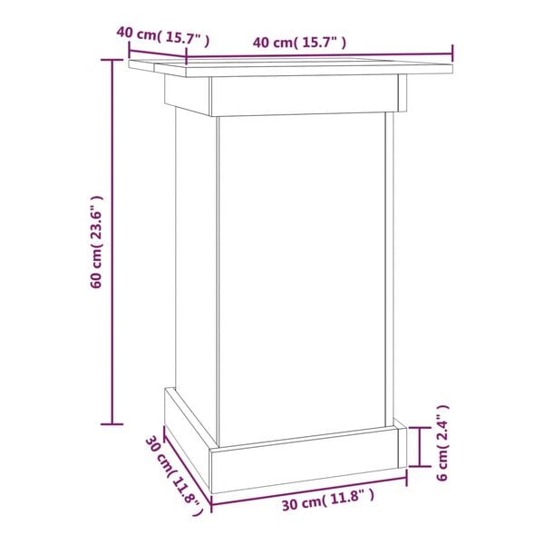 vidaXL Βάση Λουλουδιών Καφέ 50x27x10 εκ. από Μασίφ Ξύλο Πεύκου