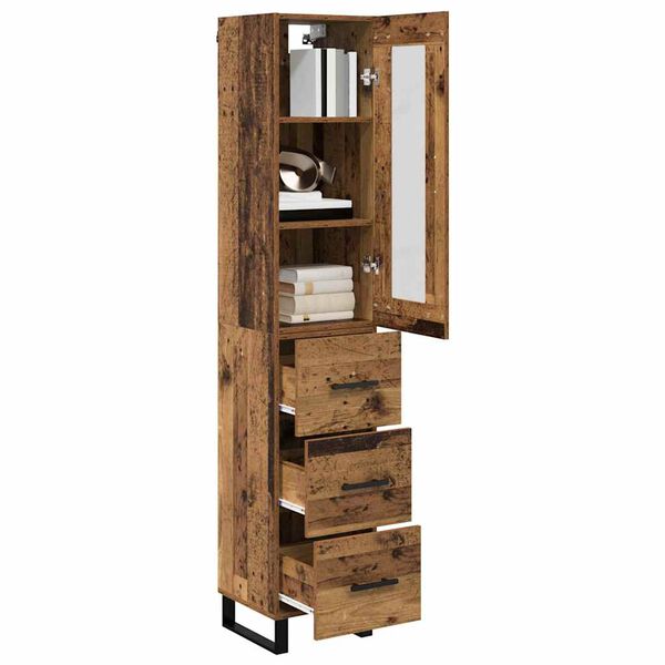 vidaXL Highboard &Pi;&alpha;&lambda;&iota;ό &Xi;ύ&lambda;&omicron; 34,5 x 34 x 180 &epsilon;&kappa;. &Epsilon;&pi;&epsilon;&xi;&epsilon;&rho;&gamma;&alpha;&sigma;&mu;έ&nu;&omicron; &xi;ύ&lambda;&omicron;