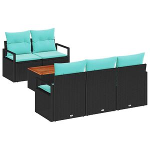 vidaXL &Sigma;&epsilon;&tau; &Kappa;&alpha;&nu;&alpha;&pi;έ &Kappa;ή&pi;&omicron;&upsilon; &mu;&epsilon; &mu;&alpha;&xi;&iota;&lambda;ά&rho;&iota; 6 pcs &Mu;&alpha;ύ&rho;&omicron; &sigma;&upsilon;&nu;&theta;&epsilon;&tau;&iota;&kappa;ό &rho;&alpha;&tau;ά&nu;