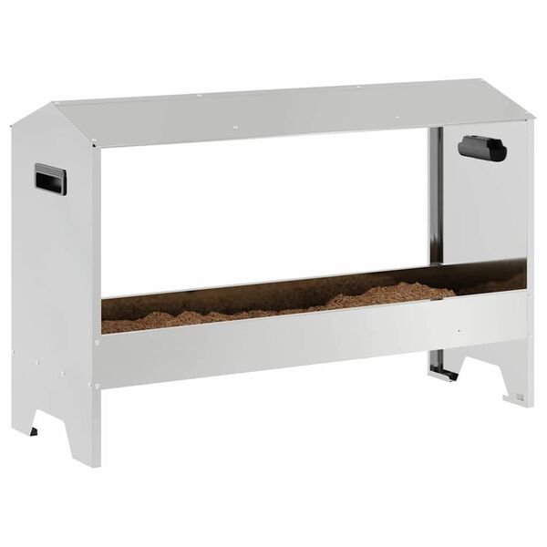 vidaXL Τάφος ταΐσματος κοτόπουλων Ασημί 81 x 32 x 53,5 εκ