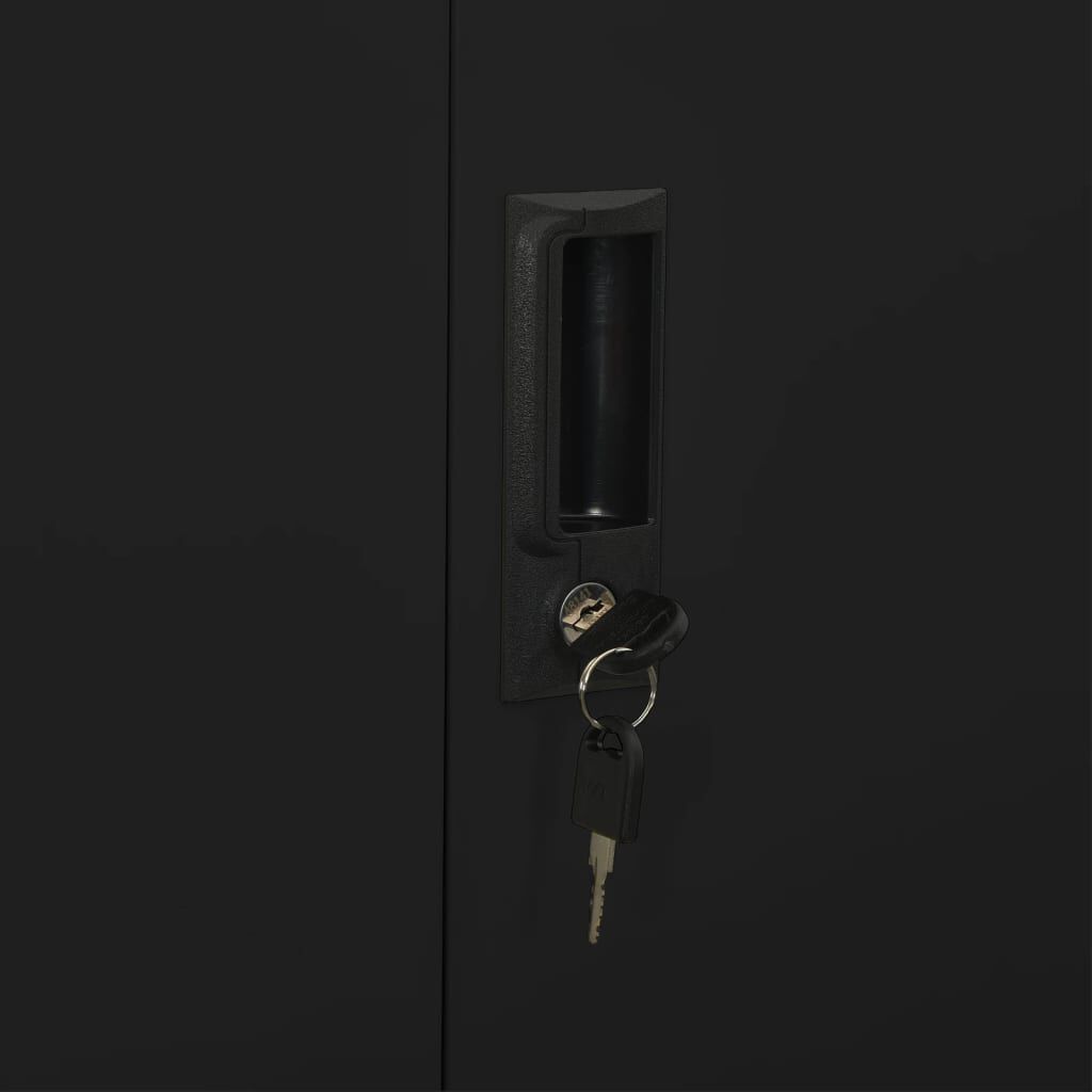 vidaXL Ντουλάπα Γραφείου Μαύρη 90 x 40 x 180 εκ. Ατσάλινη