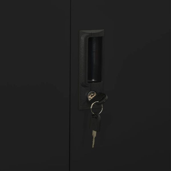 vidaXL Ντουλάπα Γραφείου Μαύρη 90 x 40 x 180 εκ. Ατσάλινη
