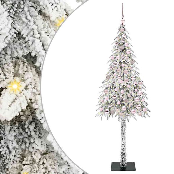 vidaXL Χριστουγεννιάτικο Δέντρο με 300 LED Λευκό 210 cm ΠΕ και Ατσάλι