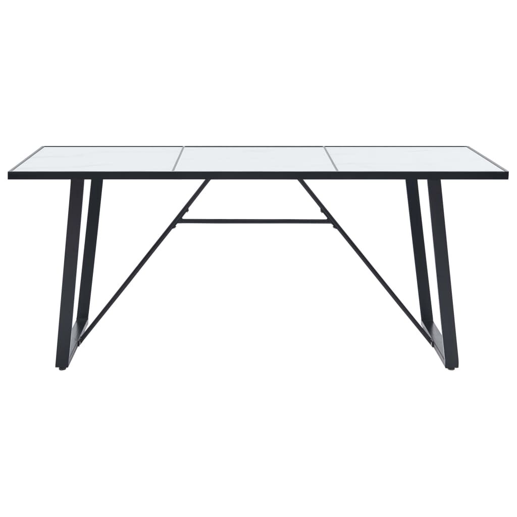 vidaXL Τραπεζαρία Λευκή 180 x 90 x 75 εκ. από Ψημένο Γυαλί