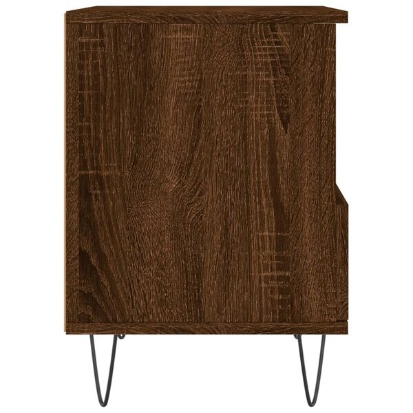vidaXL Κομοδίνο Καφέ Δρυς 40 x 35 x 50 εκ. από Επεξεργασμένο Ξύλο
