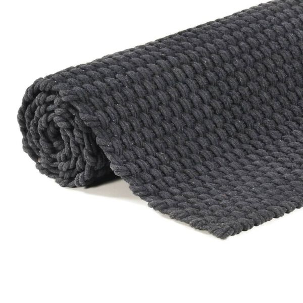 vidaXL Χαλί Ορθογώνιο Ανθρακί 160x230 εκ. από Βαμβάκι