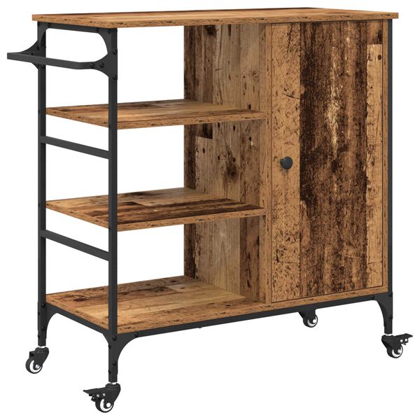 vidaXL Τροχόσπιτο Κουζίνας Παλιό Ξύλο 87,5x38,5x84,5 cm Κατασκευασμένο από Ξύλο