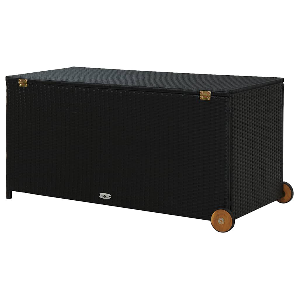 vidaXL Κουτί Αποθήκευσης Κήπου Μαύρο 120x65x61 εκ. Συνθετικό Ρατάν