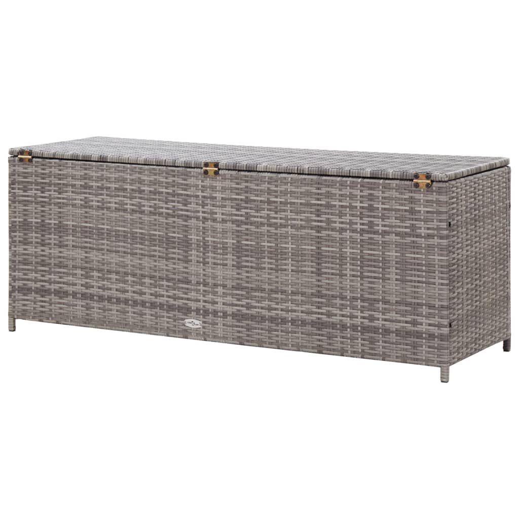 vidaXL Κουτί Αποθήκευσης Κήπου Γκρι 120x50x60 εκ. από Συνθετικό Ρατάν