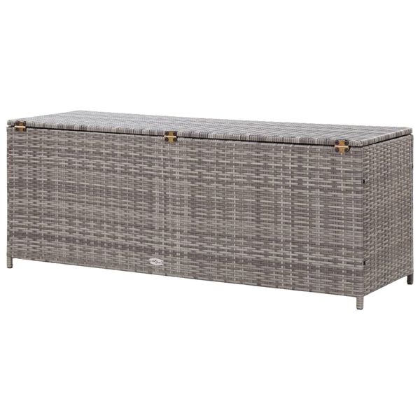 vidaXL Κουτί Αποθήκευσης Κήπου Γκρι 120x50x60 εκ. από Συνθετικό Ρατάν