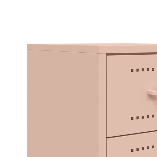 vidaXL Κομοδίνο Ροζ 36x39x60,5 εκ. από Χάλυβα