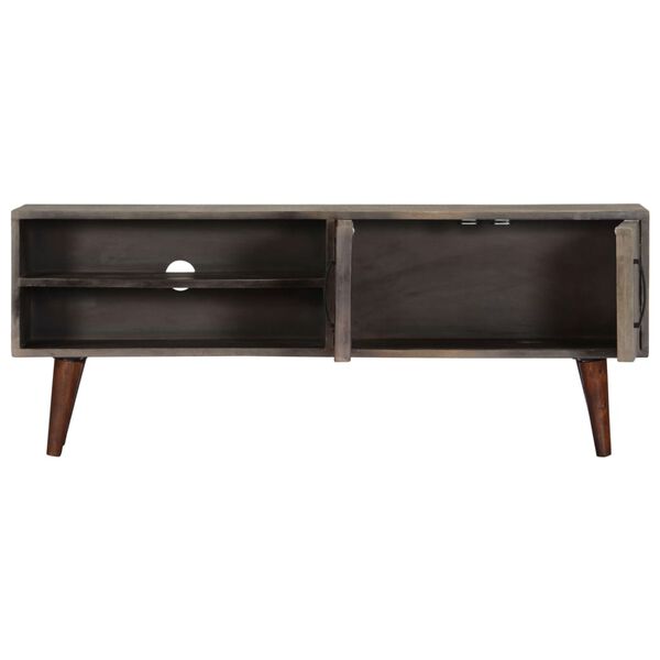 vidaXL Έπιπλο Τηλεόρασης Γκρι 130x30x46 εκ. Μασίφ Ακατέργ. Ξύλο Μάνγκο