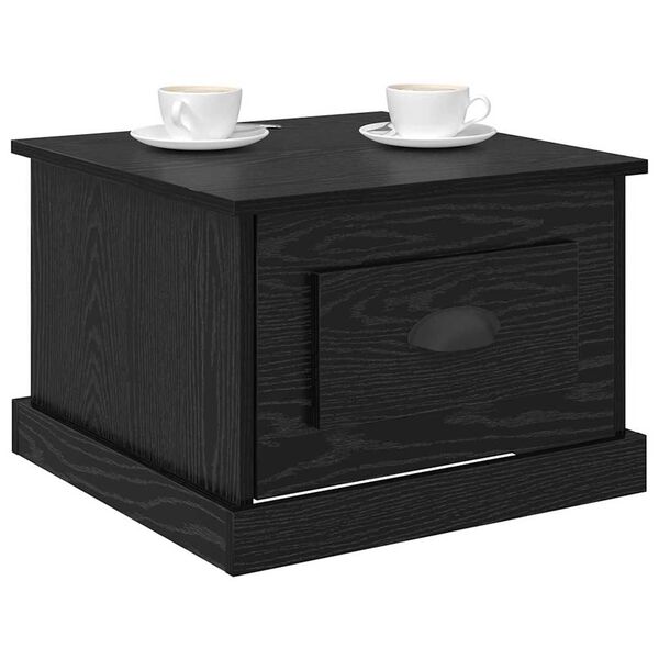 vidaXL Τραπεζάκι σαλονιού with Drawer Μαύρη δρυς 50 x 50 x 35 cm