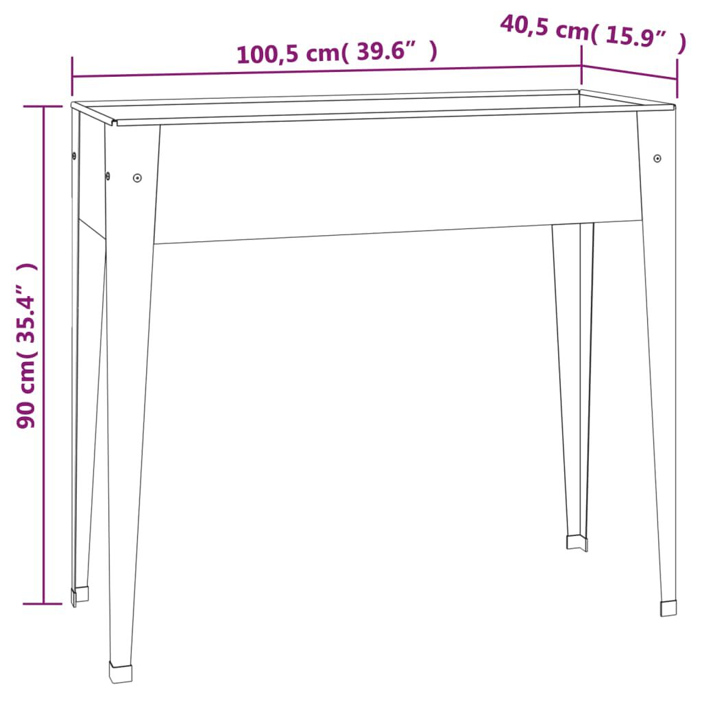 vidaXL Ζαρντινιέρα 100,5 x 40,5 x 90 εκ. Γαλβανισμένος Χάλυβας