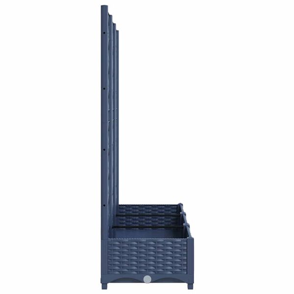vidaXL Ζαρντινιέρα Κήπου με Καφασωτό Μπλε Γκρι 120x40x121,5εκ από PP