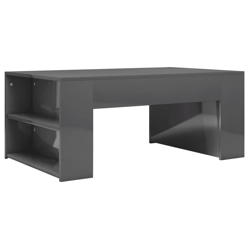 vidaXL Τραπεζάκι Σαλονιού Γυαλιστερό Γκρι 100x60x42 εκ. Μοριοσανίδα